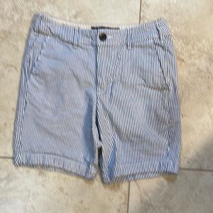 Hollister blue white pin strip 7” shorts